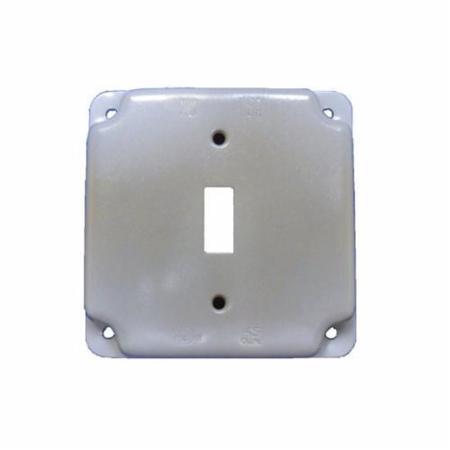 MULBERRY Electrical Box Cover, 1 Gang, Square, Steel, Toggle Switch, Raised 11401
